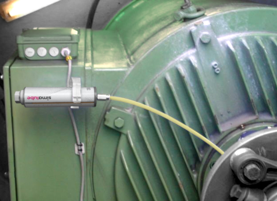 El generador de una central eólica se lubrica automáticamente con un dispensador automático de lubricante simalube de 250 ml.