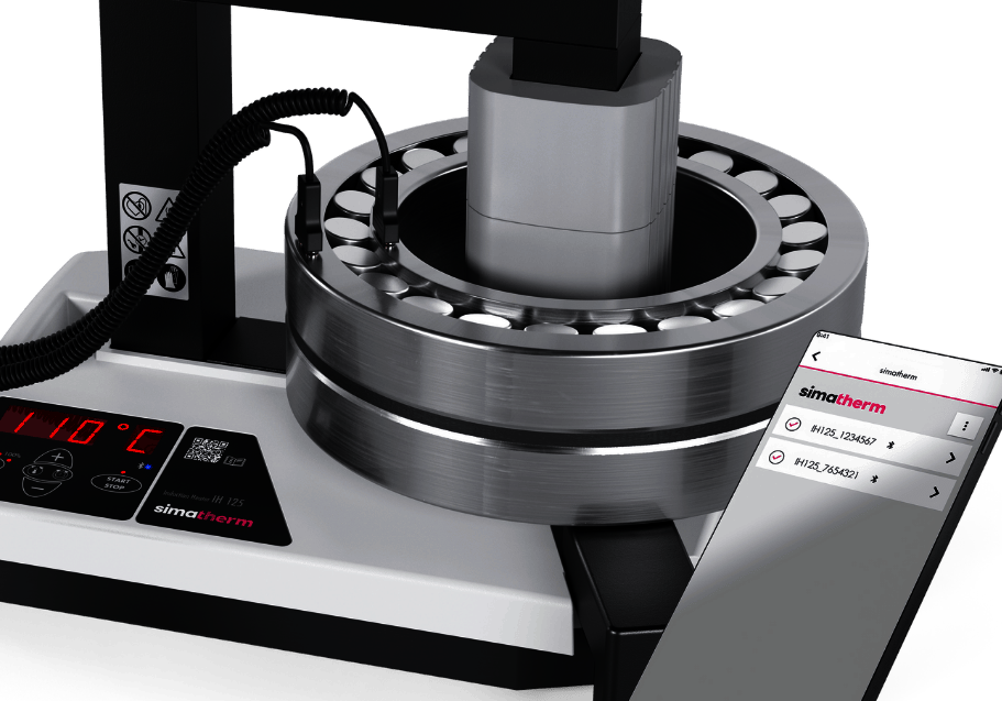 Chauffe-induction simatherm IH125 avec roulement sur bobine, commande via application mobile