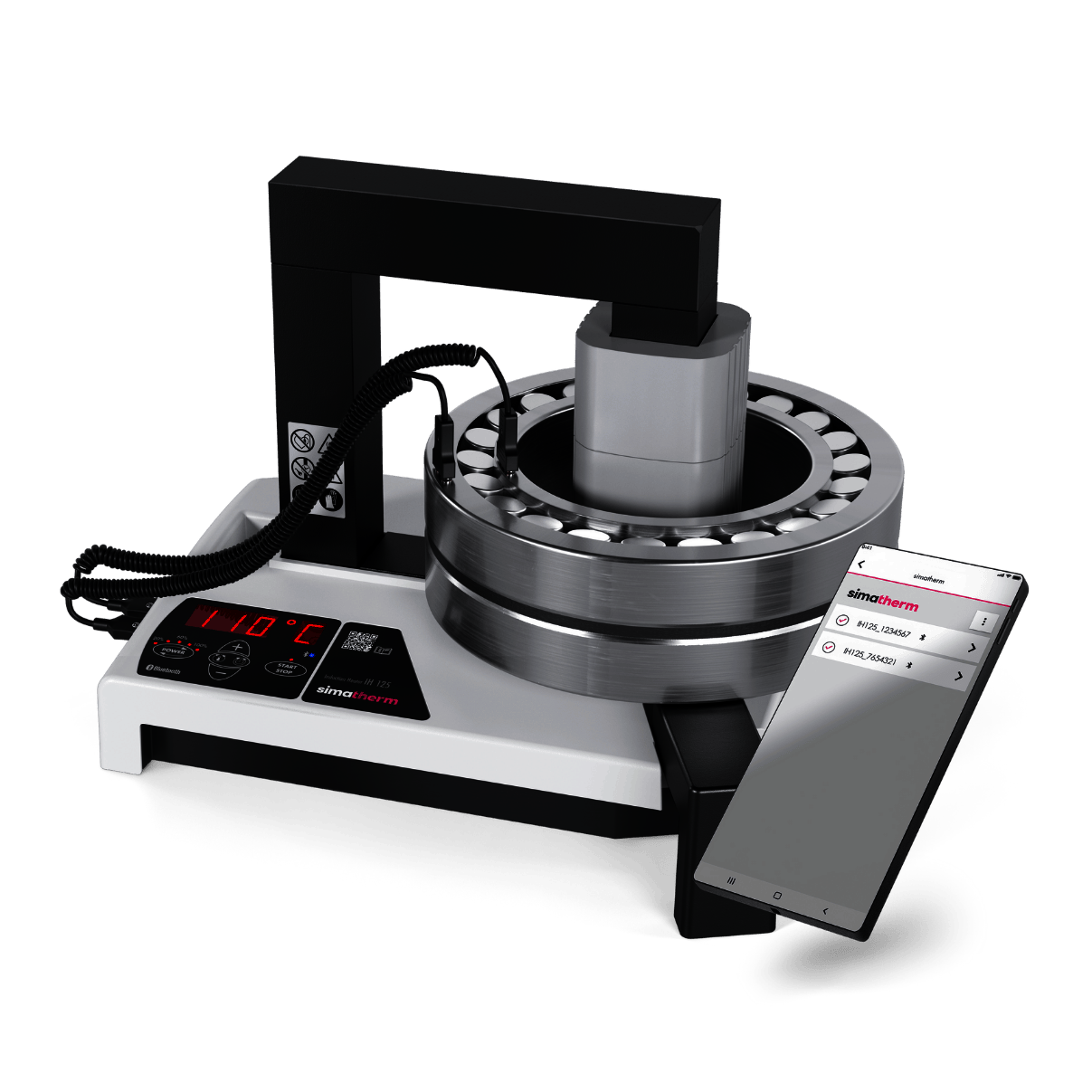 Chauffe-induction simatherm IH125 avec roulement sur bobine, commande via application mobile