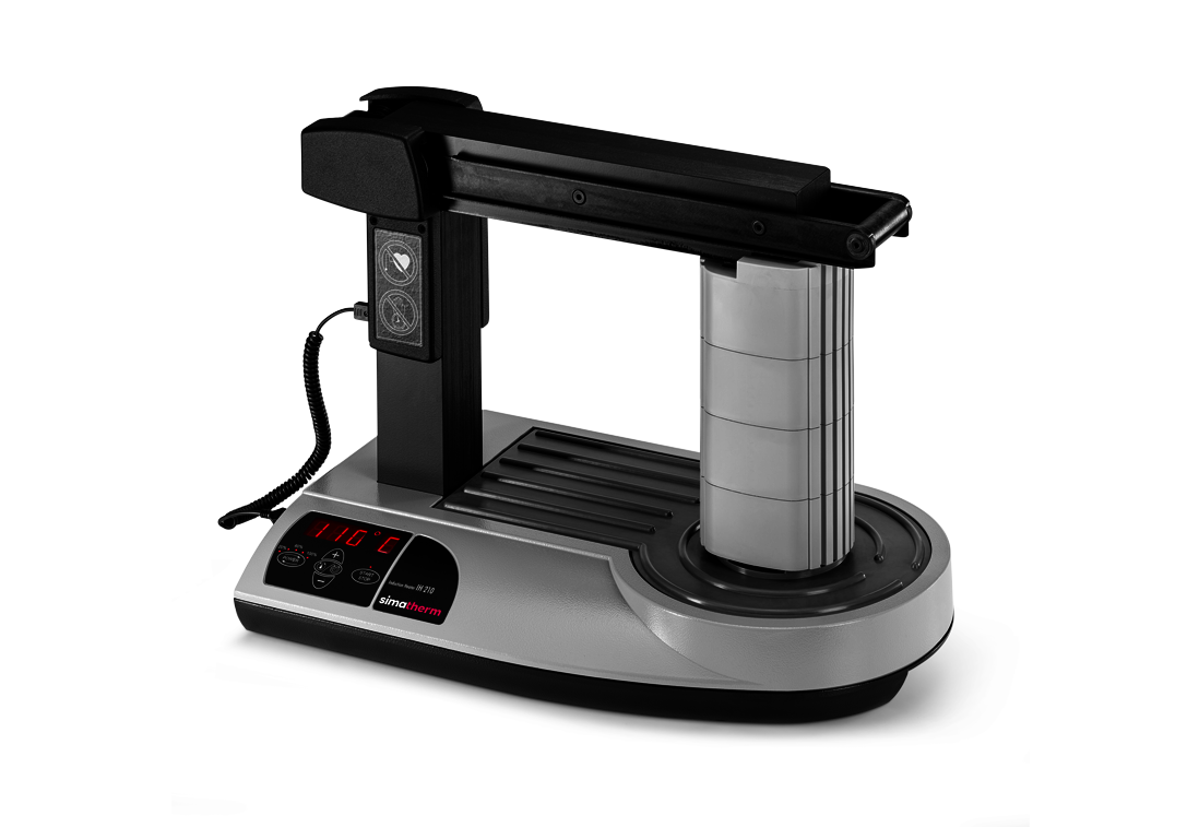 The simatherm IH 210 induction heater in the switched-on state without a bearing.